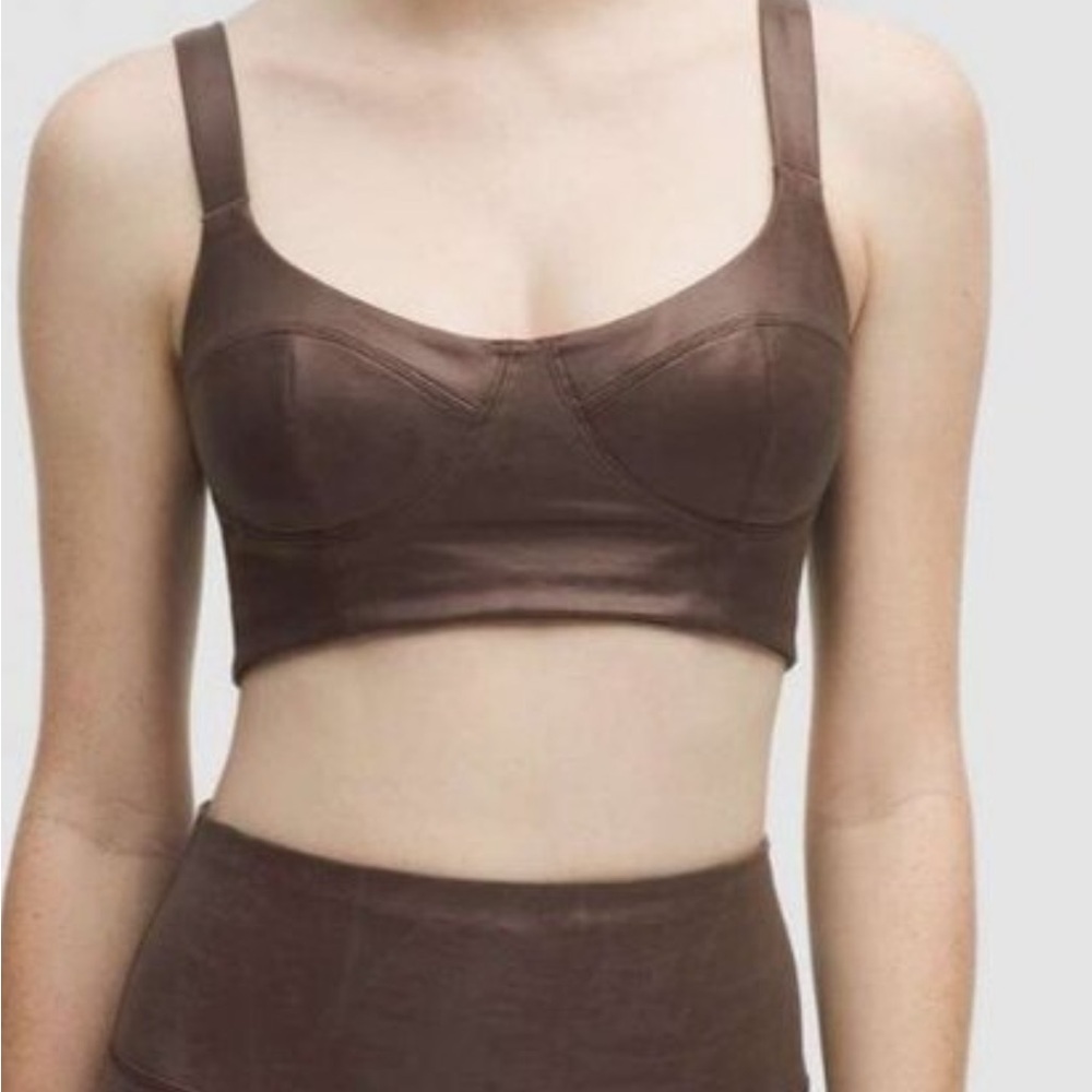 Lululemon everlux longline bra light support a/b cup matte foil espresso Medium - Picture 3 of 4